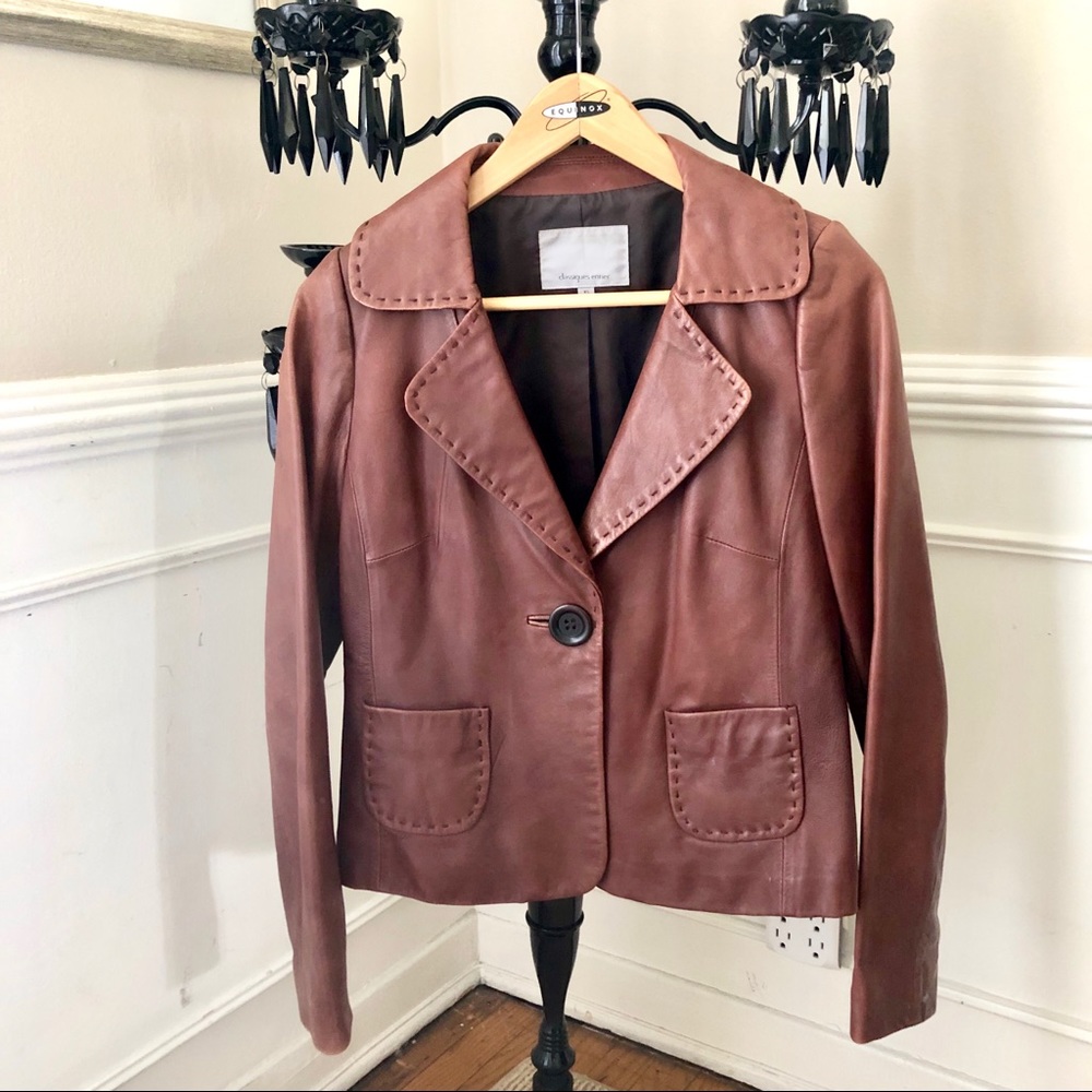 Classiques Entier Cognac Brown Leather Jacket